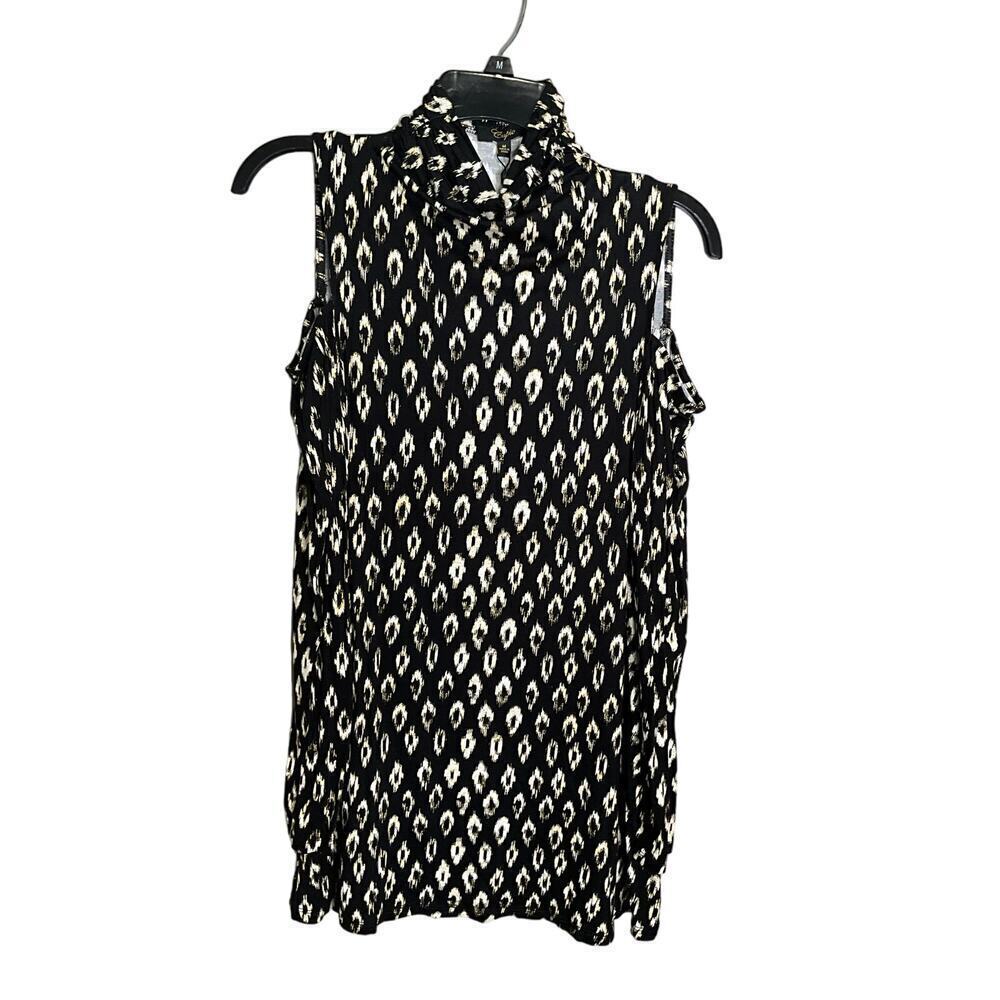 Cupi Womens Cold‎ Shoulder Dress Mini Turtleneck Long Sleeve Black Sz Medium NWT